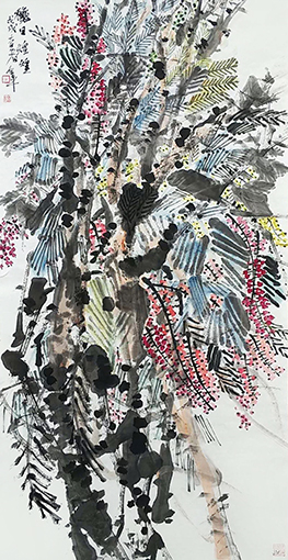 道金平作品《秋日煌煌》68x138cm